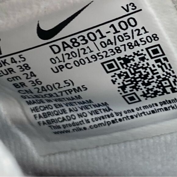 Nike Air Force 1 Low White UV Reflective Faded Trainers womens size 7 - Picture 6 of 8